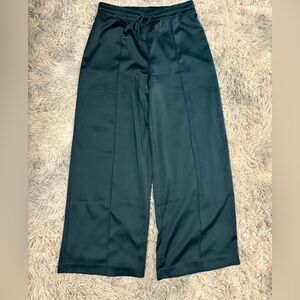 Elegant Emerald Green Wide Leg Pants